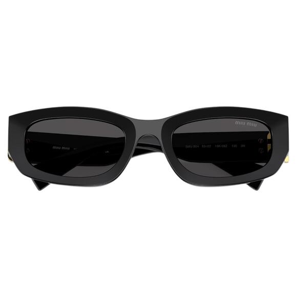 New MIU MIU Sunglasses Black Gold Square Rectangular Miu Miu Women - Picture 5 of 6